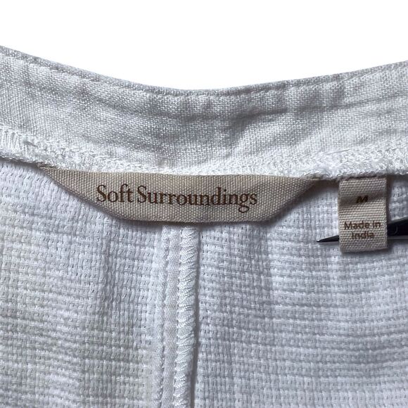 Soft Surroundings Cotton Gauze Embroidered Tunic Top White Size Medium - Picture 4 of 16